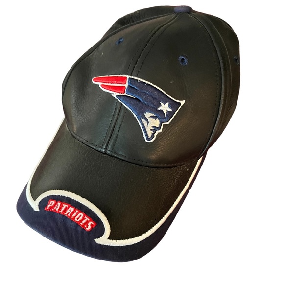 NFL New England Patriots black genuine leather baseball cap GoPatriots !🏈🏈🏈 - Picture 4 of 13